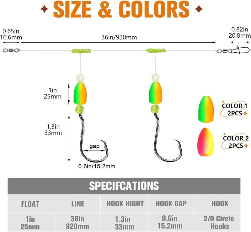 Dovesun 10PCS/4PCS Pompano Rigs for Surf Fishing Unique T-Knot Strong Pre-Rigged Pompano Rigs Saltwater with Circle Hooks - Image 5